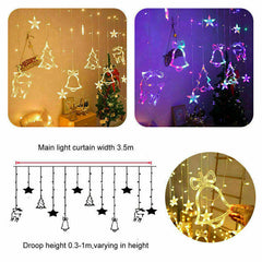 LED Fairy String Window Curtain Lights Star