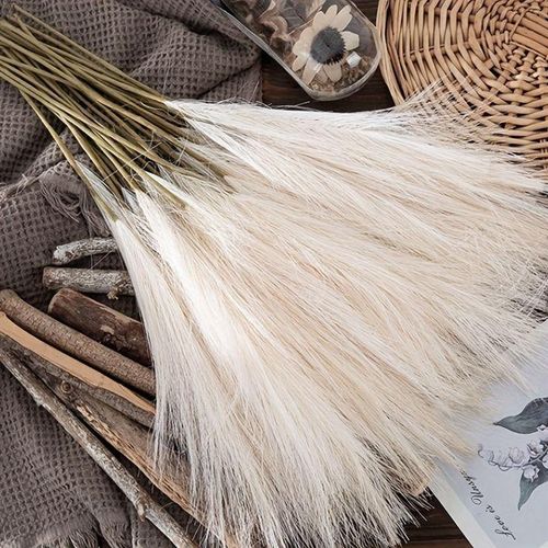 55CM 5PCS Fluffy Pampas Grass Boho Decor Flower Fake Plant Reed Simulated Wedding Party Home Decoration Artificial Flowers