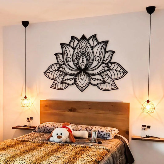 1pc Lotus Flower Mandala Metal Wall Art, Mandala Wall Art, Metal Wall Art Spiritual Deco, Wall Decor Metal Wall Hanging