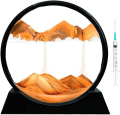 3D Sandscape Moving Sand Art Picture Round Glass Deep Sea Hourglass Quicksand Craft Flowing Sand Painting Office Home Decor Gift