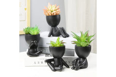 Nordic Creative Cute Tree Man Pot Ceramic Cartoon People Body Flower Pots Home Office Decor Ornaments Succulent Wall Planter