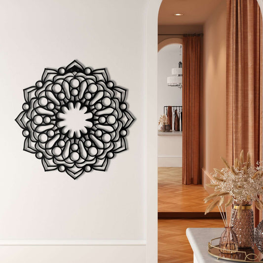 Metal Mandala Wall Art - Mandala Design - Wall Silhouette Metal Wall Decor, Office Decoration, Bohemian Art, Interior Decor