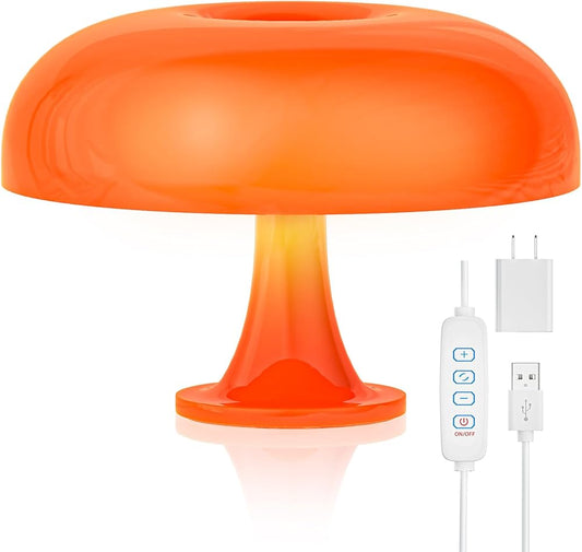 lassic Mushroom Table Lamp Modern Bauhaus Art Table Lamp Bedroom Bedside Lamp Danish Designer Orange Decorative Table Lamp
