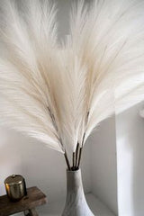 55CM 5PCS Fluffy Pampas Grass Boho Decor Flower Fake Plant Reed Simulated Wedding Party Home Decoration Artificial Flowers