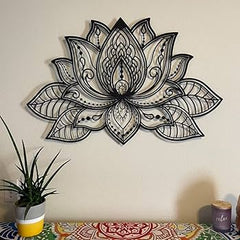 1pc Lotus Flower Mandala Metal Wall Art, Mandala Wall Art, Metal Wall Art Spiritual Deco, Wall Decor Metal Wall Hanging