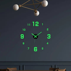 3D Luminous Wall Clock Frameless Acrylic DIY Digital Clock Wall Stickers Mute Clock for Living Room Bedroom Office Wall Decor