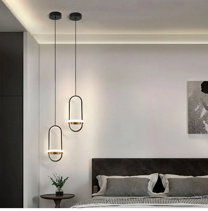 Hot selling Nordic minimalist bedroom bedside chandelier study room living room background wall lamp restaurant lighting LED art