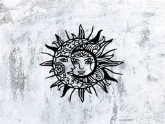 Sun and Moon Geometric Metal Wall Art, Modern Mystical Symbol, Romantic Valentine'S Day or Birthday Gift, Rustic Hanging Decor