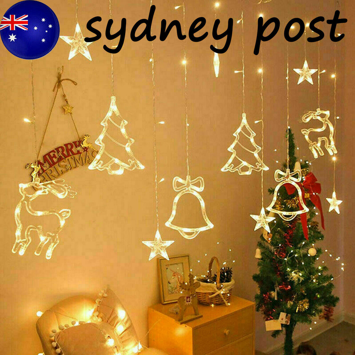 LED Fairy String Window Curtain Lights Star