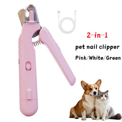 2 In 1 Pet Nail Clippers With Led Light