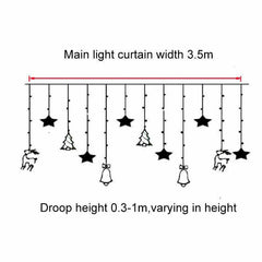 LED Fairy String Window Curtain Lights Star
