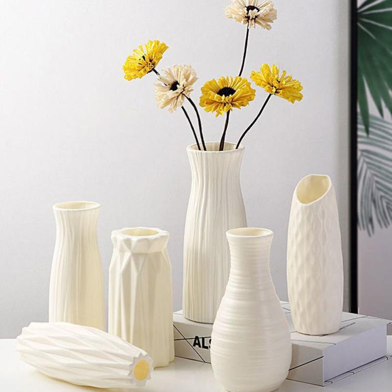 1pc Nordic Plastic Vase Simple Small Fresh Flower Pot Storage Bottle for Flowers Living Room Modern Home Decorations Ornaments