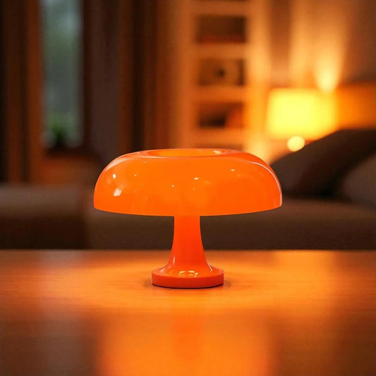 lassic Mushroom Table Lamp Modern Bauhaus Art Table Lamp Bedroom Bedside Lamp Danish Designer Orange Decorative Table Lamp
