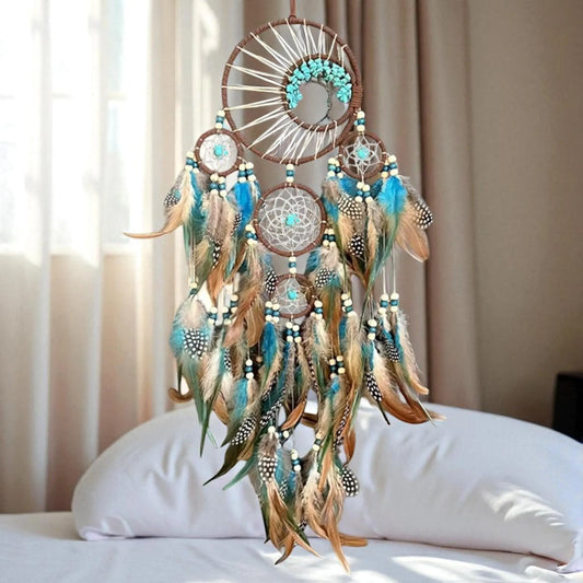 Dream Catcher Vintage Wind Chime Hanging Ornament Home Decor Indian Natural Stone Tree of Life Dream Catcher Wall Decor