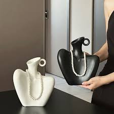 Elegant Beauty Neck Display Stand for Storing Jewelry like necklaces, earrings and pendants. Durable Dresser Tabletop Vase Decor